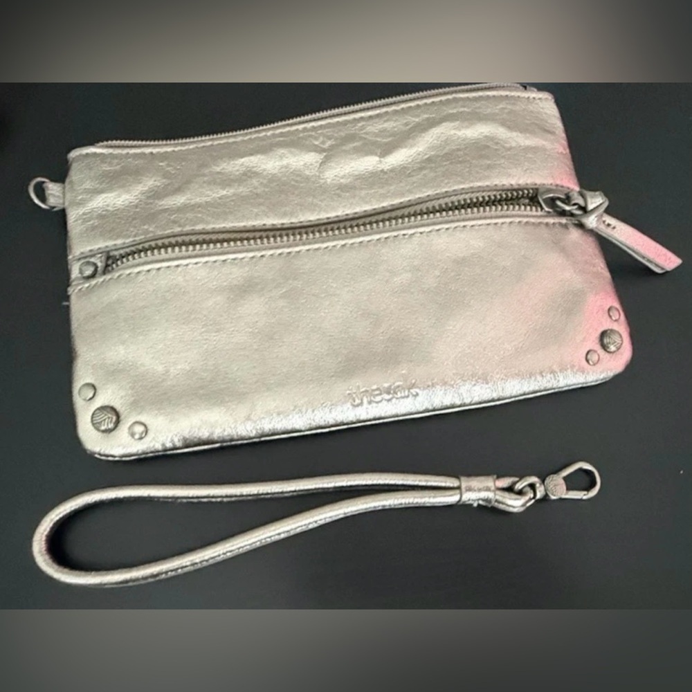The Sak Happy And Free Pyrite Metallic Sanibel Leather Wristlet Wallet Bag